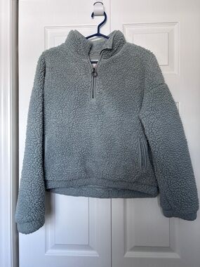 Thread & Supply Light Sage Sherpa-Lined Pullover